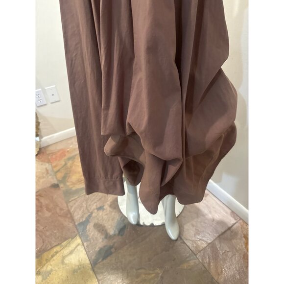 Luna Luz Off-Shoulder Chic Brown Maxi Dress With 3/4 Sleeves & Flowing Skirt - Picture 6 of 8